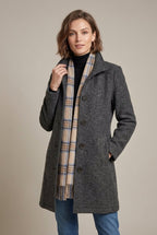 Damski Płaszcz | Notched kołnierz i zapięcie na guziki długość midi - Arkadya Outlet - Coats