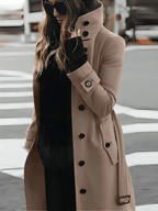 Damski Płaszcz Zimowy | Dopasowany krój z długim rękawem - Arkadya Outlet - Coats