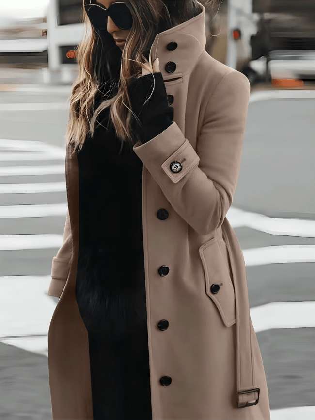 Damski Płaszcz Zimowy | Dopasowany krój z długim rękawem - Arkadya Outlet - Coats