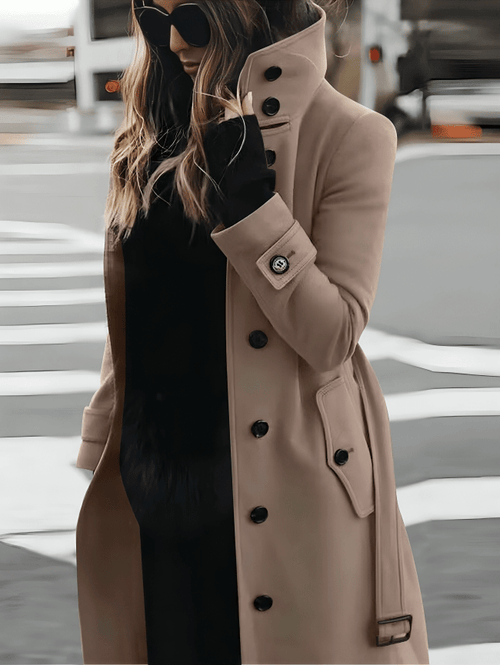 Damski Płaszcz Zimowy | Dopasowany krój z długim rękawem - Arkadya Outlet - Coats