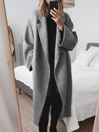 Damski Płaszcz Zimowy | Krój Maxi z Rozluźnionym Fasonem - Arkadya Outlet - Coats