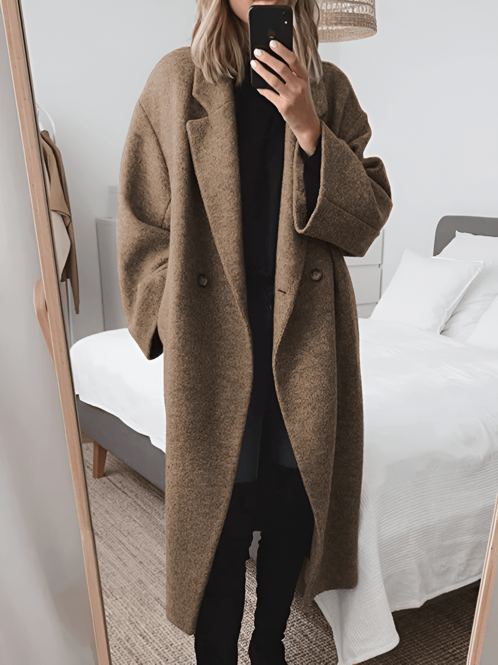 Damski Płaszcz Zimowy | Krój Maxi z Rozluźnionym Fasonem - Arkadya Outlet - Coats