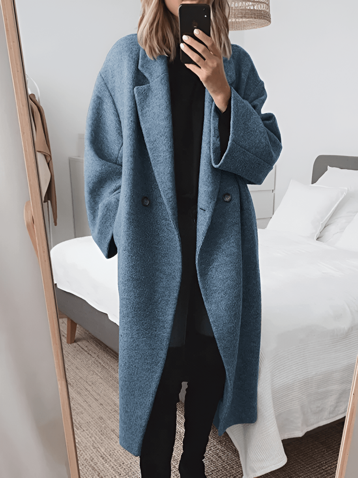 Damski Płaszcz Zimowy | Krój Maxi z Rozluźnionym Fasonem - Arkadya Outlet - Coats