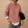 Damski Sweter | Prążkowany krój z okrągłym dekoltem - Arkadya Outlet - Sweaters