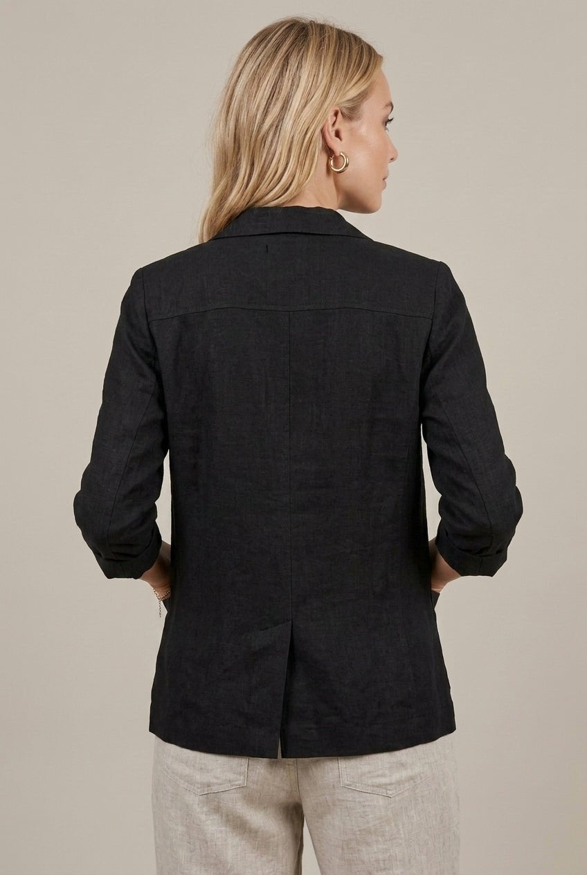 Damski Żakiet | Luźny krój z guzikiem i rękawem 3/4 - Arkadya Outlet - Blazers