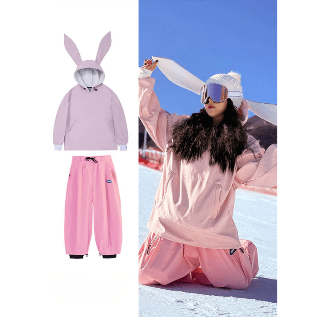 Damski Zestaw | Anorak z kapturem i spodnie z szerokimi nogawkami - Arkadya Outlet - Sets