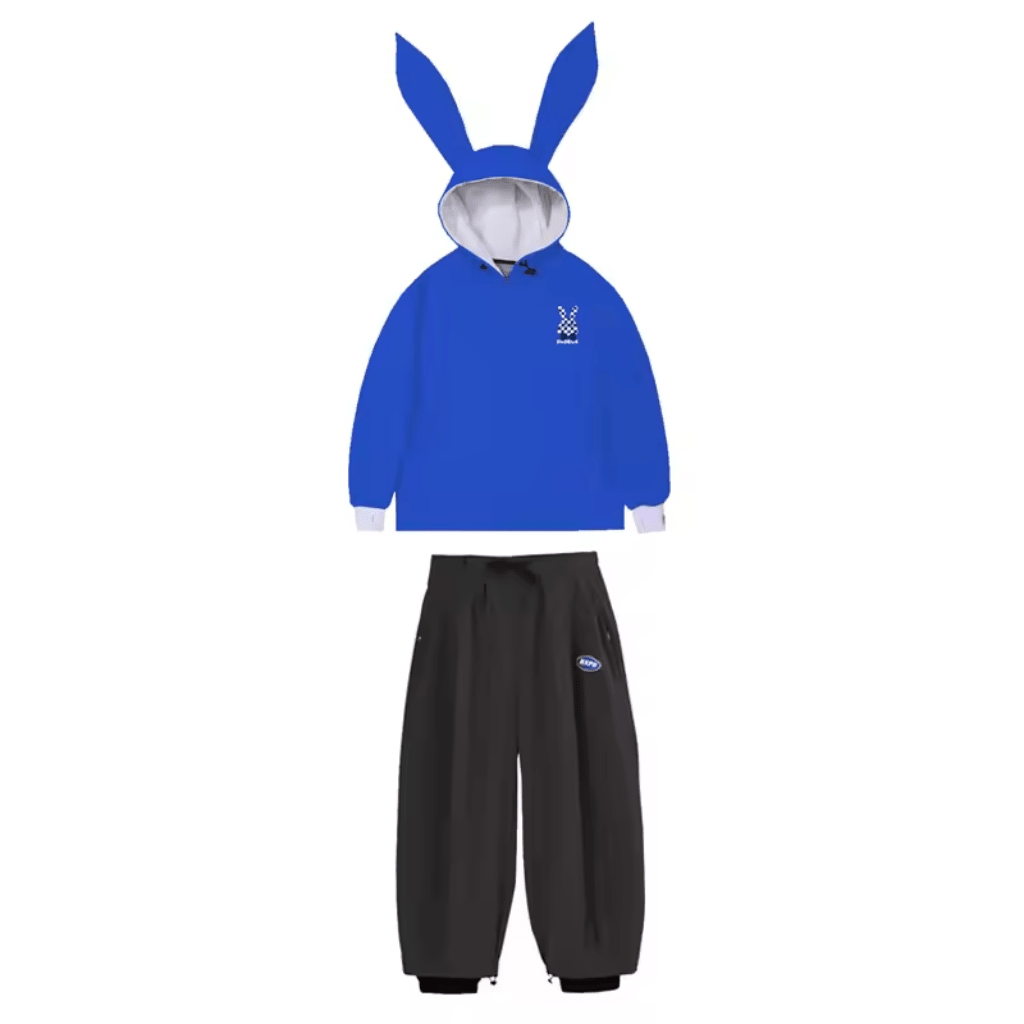 Damski Zestaw | Anorak z kapturem i spodnie z szerokimi nogawkami - Arkadya Outlet - Sets