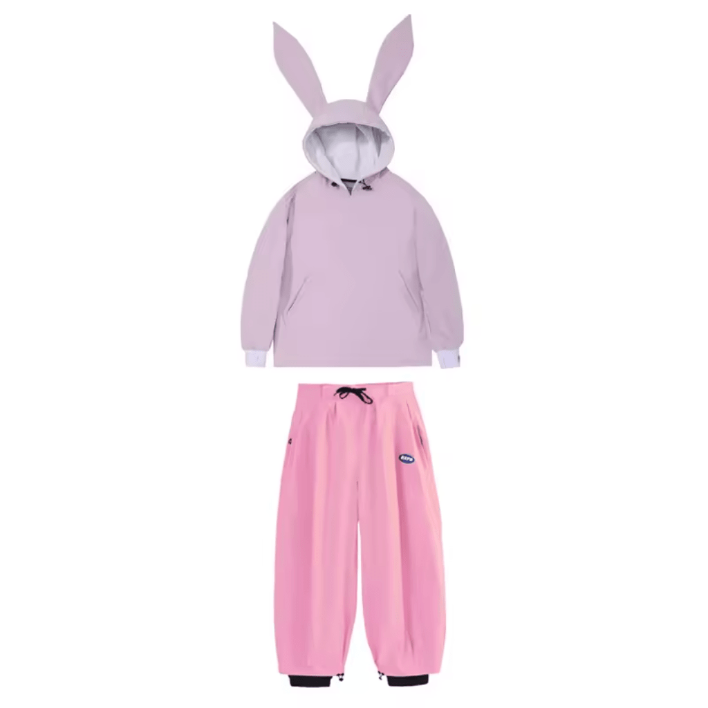 Damski Zestaw | Anorak z kapturem i spodnie z szerokimi nogawkami - Arkadya Outlet - Sets