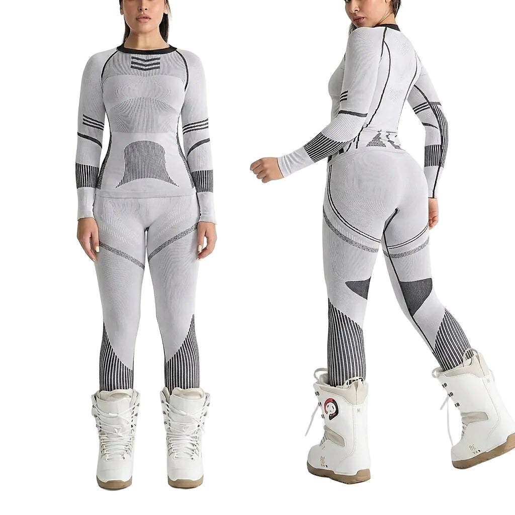 Damski Zestaw | Dopasowany krój z długim rękawem i legginsami - Arkadya Outlet - Sets
