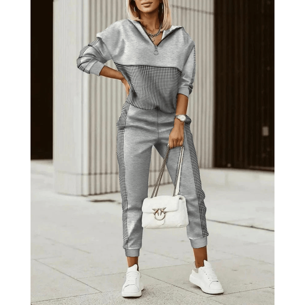 Damski Zestaw Dresowy | Bluza z Kapturem i Spodnie Joggery - Arkadya Outlet - Sets