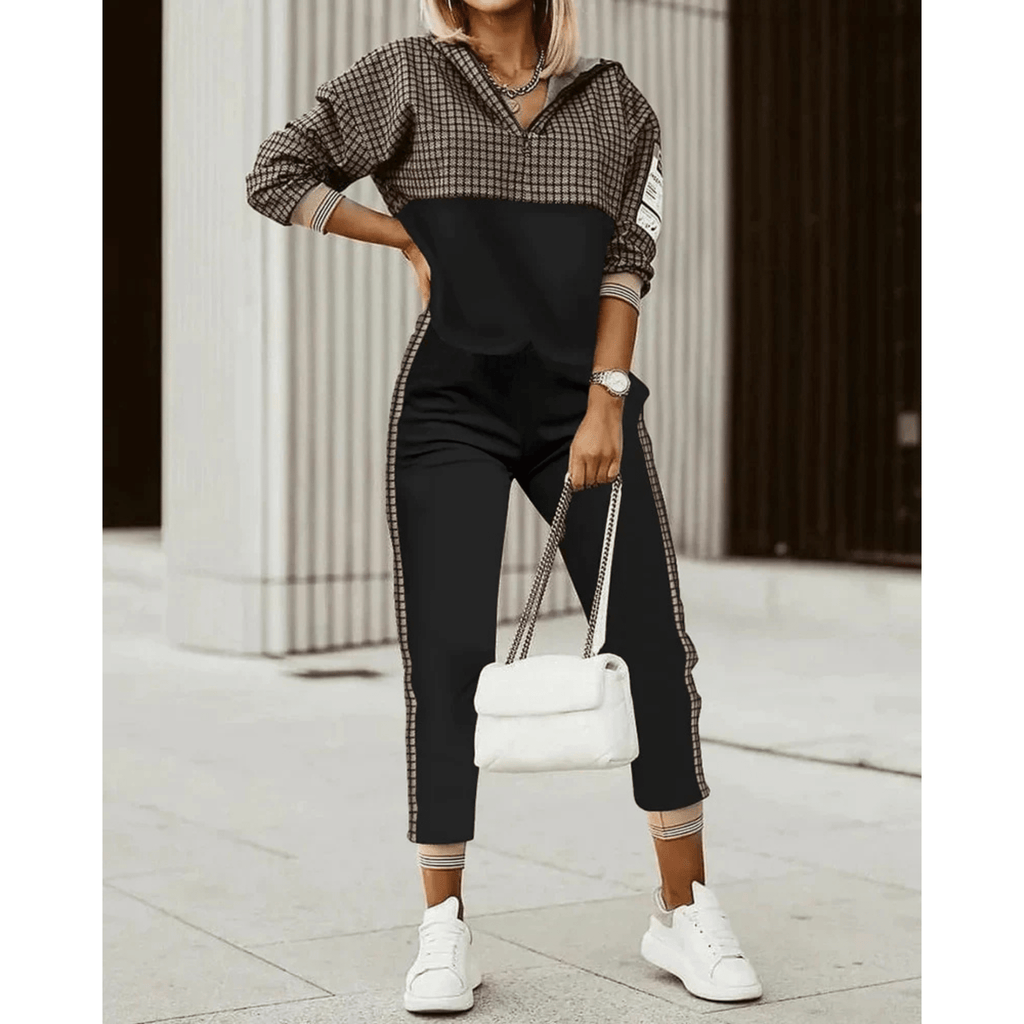 Damski Zestaw Dresowy | Bluza z Kapturem i Spodnie Joggery - Arkadya Outlet - Sets