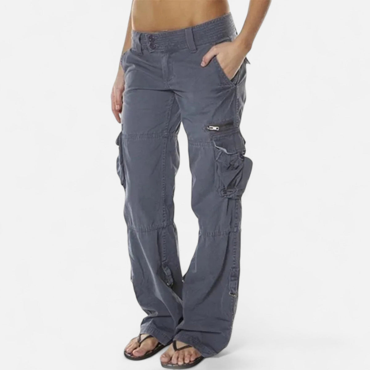 Damskie Spodnie Cargo | Szerokie Nogawki i Luźny Krój - Arkadya Outlet - Trousers