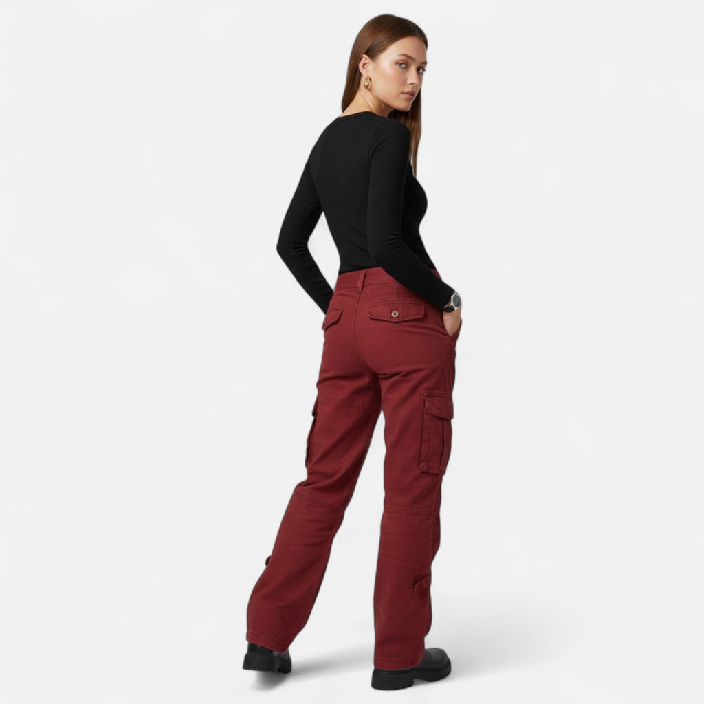 Damskie Spodnie Cargo | Szerokie Nogawki i Luźny Krój - Arkadya Outlet - Trousers