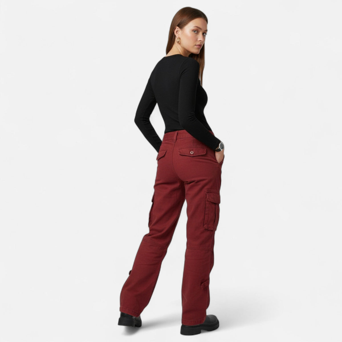 Damskie Spodnie Cargo | Szerokie Nogawki i Luźny Krój - Arkadya Outlet - Trousers