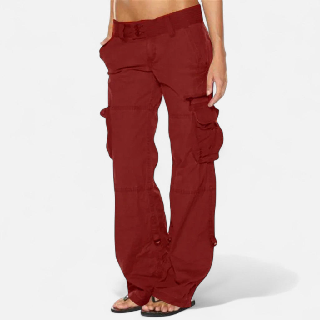 Damskie Spodnie Cargo | Szerokie Nogawki i Luźny Krój - Arkadya Outlet - Trousers