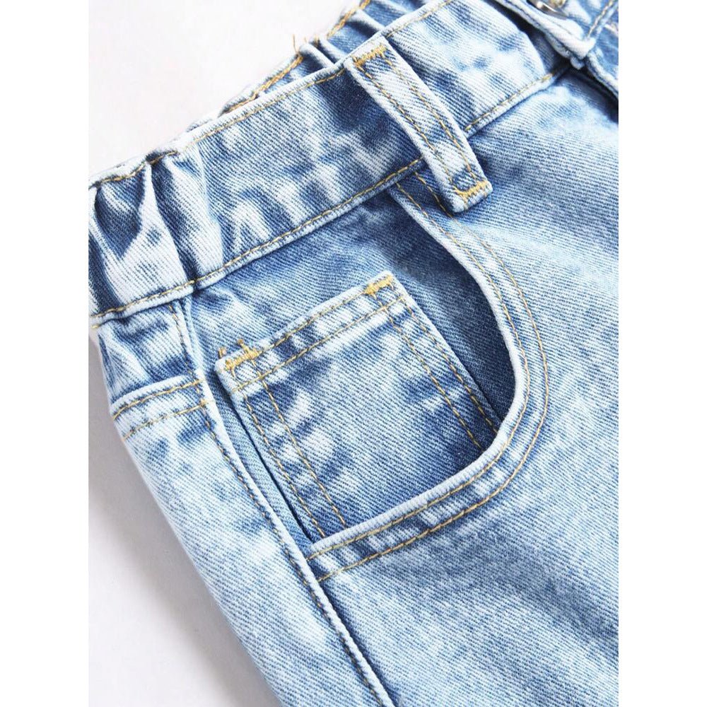 Damskie Spodnie Dżinsowe | Szerokie Nogawki z Haftem Wiśni - Arkadya Outlet - Trousers