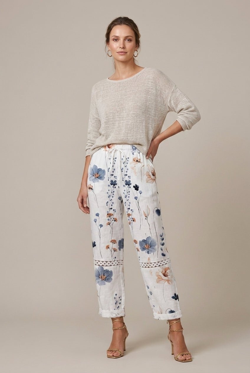 Damskie Spodnie Wide Leg | Luźny Krój z Regulowanym Pasem - Arkadya Outlet - Trousers