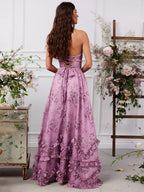 Elegancka sukienka damska w kroju A - line – rozkloszowana sylwetka - Arkadya Outlet - Women Maxi Dress