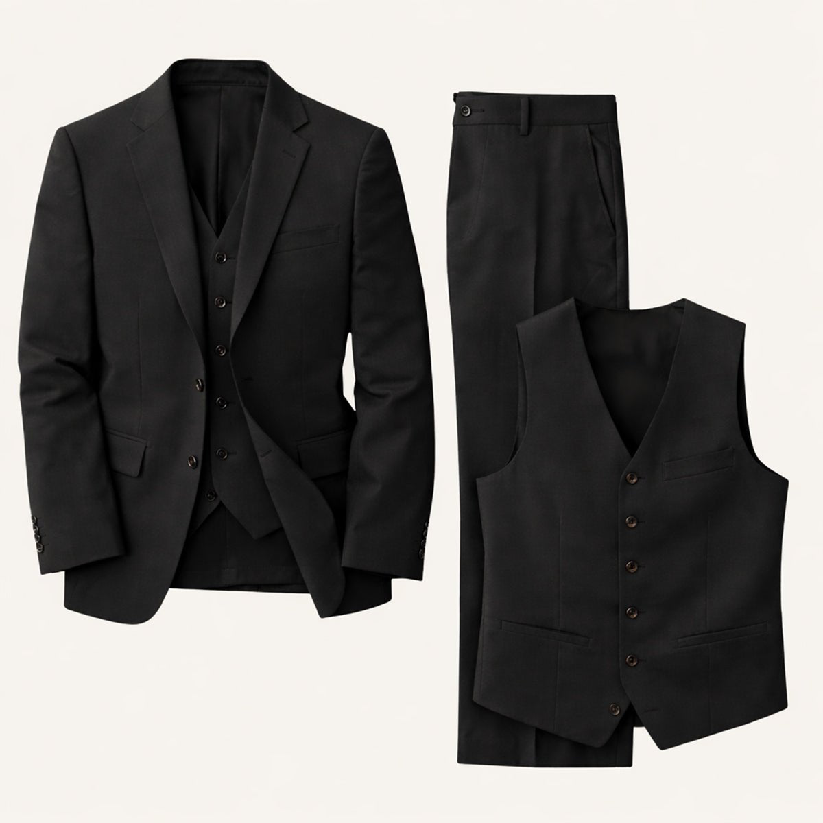 Garnitur męski trzyczęściowy – dopasowany krój - Arkadya Outlet - Men Suit