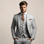 Garnitur Męski Trzyczęściowy | Krój Formalny na Ceremonie Ślubne - Arkadya Outlet - Suits