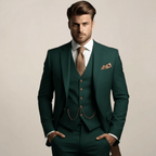 Garnitur Męski Trzyczęściowy | Krój Formalny na Ceremonie Ślubne - Arkadya Outlet - Suits