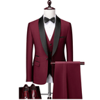Garnitur męski trzyczęściowy z kołnierzem i kieszeniami - Arkadya Outlet - Men Suit