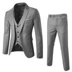 Garnitur trzyczęściowy męski krój slim formalny zestaw - Arkadya Outlet - Men Suit