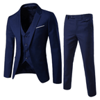 Garnitur trzyczęściowy męski krój slim formalny zestaw - Arkadya Outlet - Men Suit