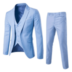 Garnitur trzyczęściowy męski krój slim formalny zestaw - Arkadya Outlet - Men Suit