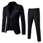 Garnitur trzyczęściowy męski krój slim formalny zestaw - Arkadya Outlet - Men Suit