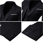Garnitur trzyczęściowy męski krój slim formalny zestaw - Arkadya Outlet - Men Suit