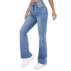 Jeansy damskie dzwony z wysokim stanem - Arkadya Outlet - Women Pants