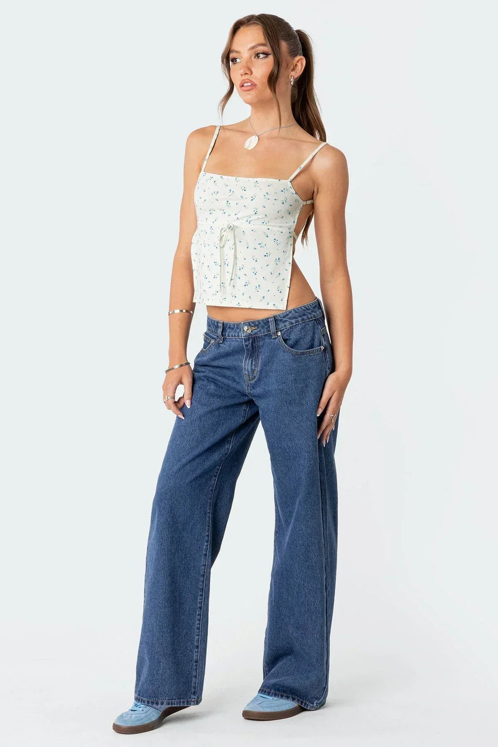 Jeansy damskie niski stan prosta nogawka - Arkadya Outlet - Women Pants