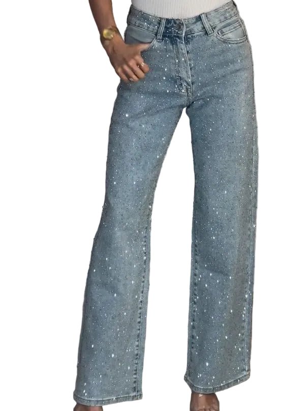 Jeansy damskie regularny krój prosta nogawka - Arkadya Outlet - Women Pants