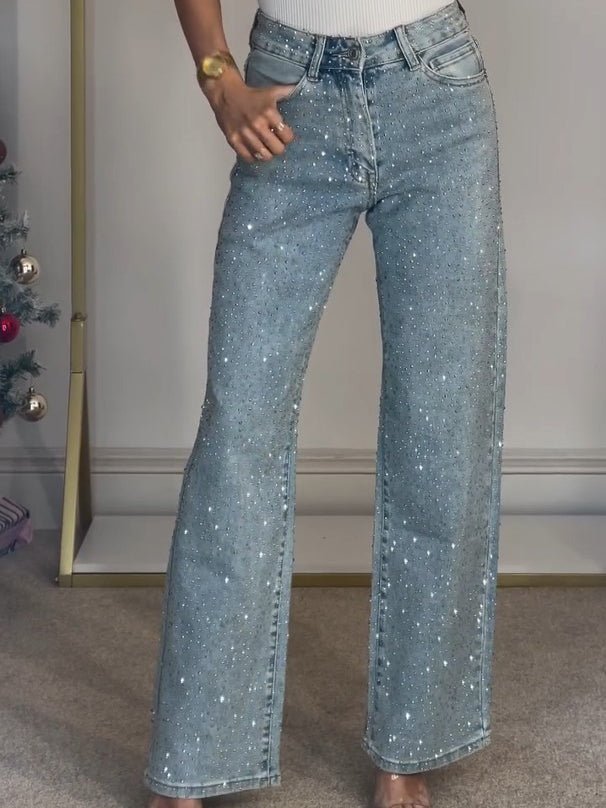 Jeansy damskie regularny krój prosta nogawka - Arkadya Outlet - Women Pants