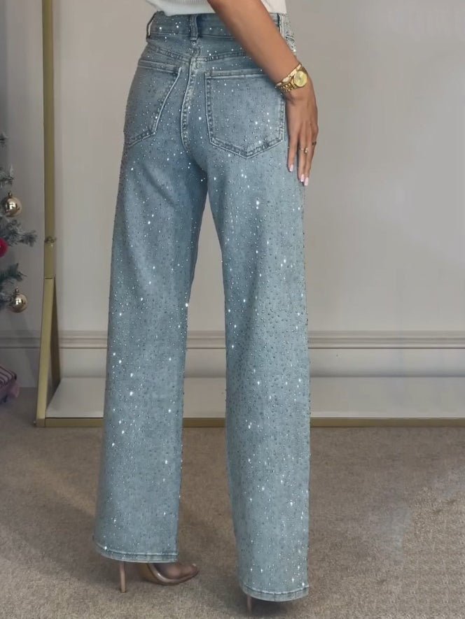 Jeansy damskie regularny krój prosta nogawka - Arkadya Outlet - Women Pants