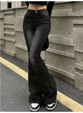 Jeansy damskie wysoki stan dopasowany krój - Arkadya Outlet - Women Pants