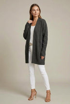 Kardigan Damski | Krój Relaxed z Szalowym Kołnierzem - Arkadya Outlet - Cardigans