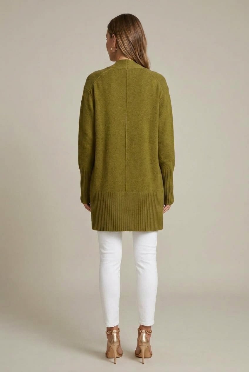 Kardigan Damski | Krój Relaxed z Szalowym Kołnierzem - Arkadya Outlet - Cardigans