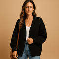 Kardigan Damski | Luźny krój z otwartym przodem bez zapięcia - Arkadya Outlet - Cardigans