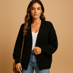 Kardigan Damski | Luźny krój z otwartym przodem bez zapięcia - Arkadya Outlet - Cardigans