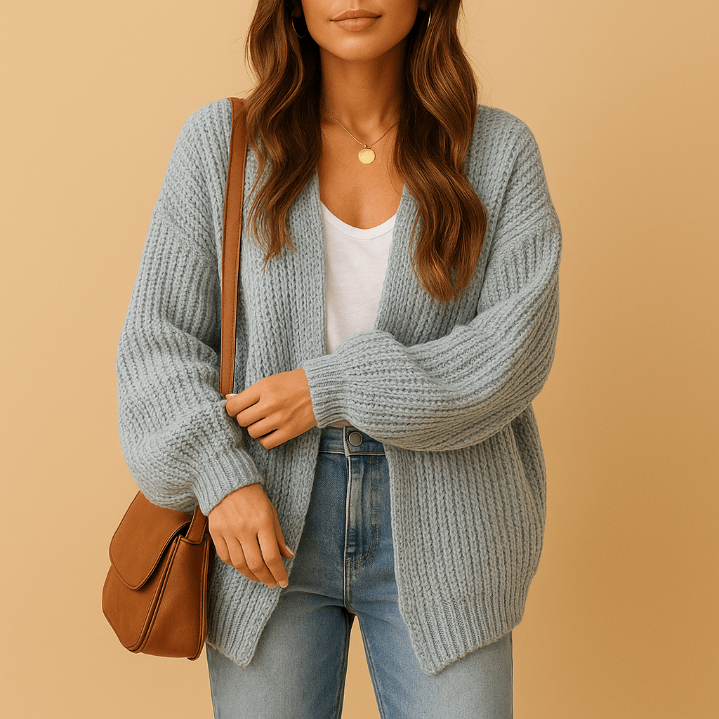 Kardigan Damski | Luźny krój z otwartym przodem bez zapięcia - Arkadya Outlet - Cardigans