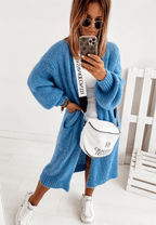 Kardigan Damski | Luźny krój z otwartym przodem i długim rękawem - Arkadya Outlet - Cardigans