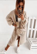 Kardigan Damski | Luźny krój z otwartym przodem i długim rękawem - Arkadya Outlet - Cardigans