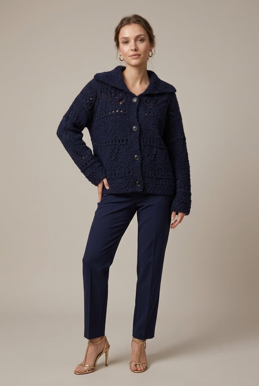 Kardigan Damski | Luźny krój z zapięciem na guziki z przodu - Arkadya Outlet - Cardigans