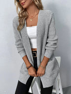 Kardigan Damski | Otwarty przód z długim rękawem i kieszeniami - Arkadya Outlet - Cardigans