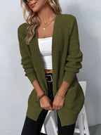Kardigan Damski | Otwarty przód z długim rękawem i kieszeniami - Arkadya Outlet - Cardigans