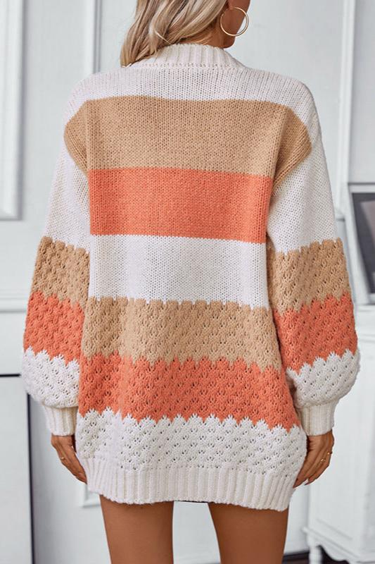 Kardigan damski oversize otwarty przód - Arkadya Outlet - Women Cardigan