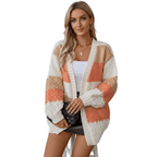 Kardigan damski oversize otwarty przód - Arkadya Outlet - Women Cardigan