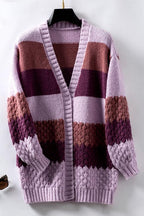 Kardigan damski oversize otwarty przód - Arkadya Outlet - Women Cardigan